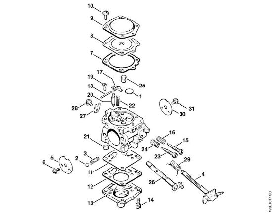 Moto-serras a gasolina (MS) 056 M Carburador HS-118 da marca Stihl