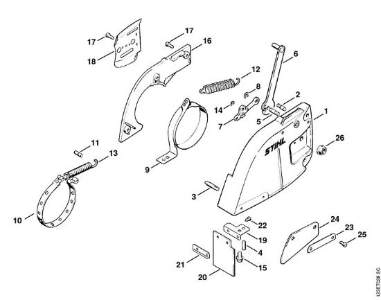 Moto-serras a gasolina (MS) 056 M Freio da corrente da marca Stihl
