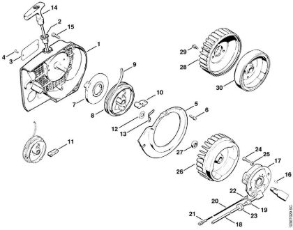 Moto-serras a gasolina (MS) 056 S Dispositivo de arranque, Sistema de ignição da marca Stihl