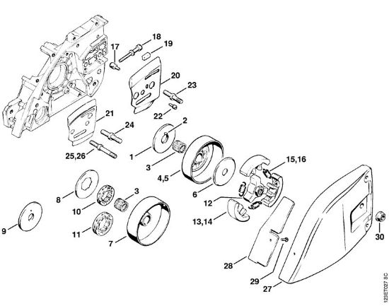 Moto-serras a gasolina (MS) 056 S Embreagem da marca Stihl