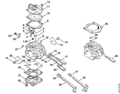 Moto-serras a gasolina (MS) 064 R Carburador WJ-65 da marca Stihl