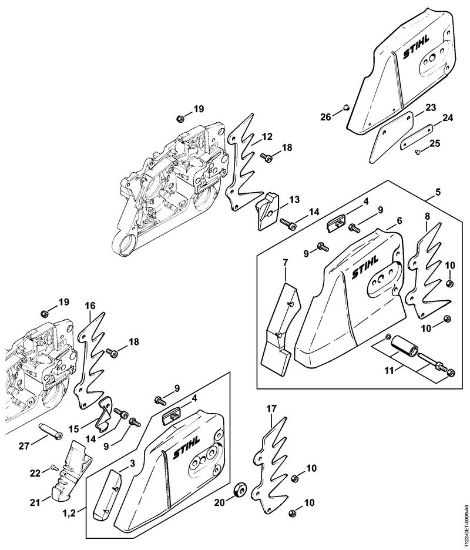 Moto-serras a gasolina (MS) 064 W Tampa do carreto da marca Stihl