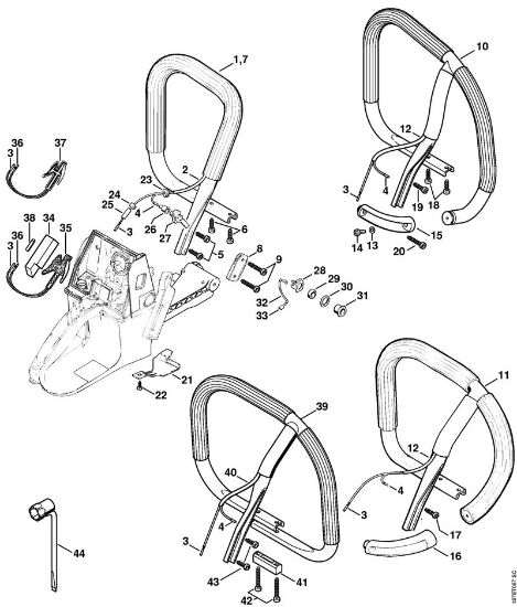 Moto-serras a gasolina (MS) 066 BR Tubo do punho (Aquecimento) da marca Stihl