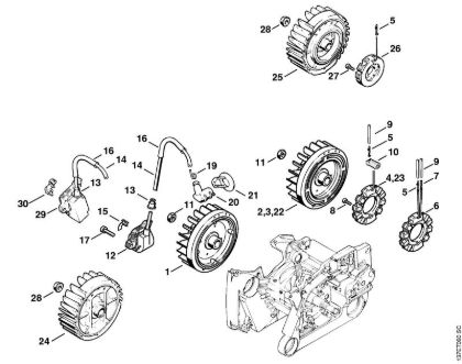 Moto-serras a gasolina (MS) 066 M Sistema de ignição da marca Stihl