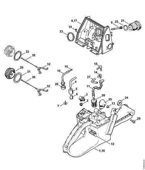 Moto-serras a gasolina (MS) 066 W Caixa do tanque da marca Stihl