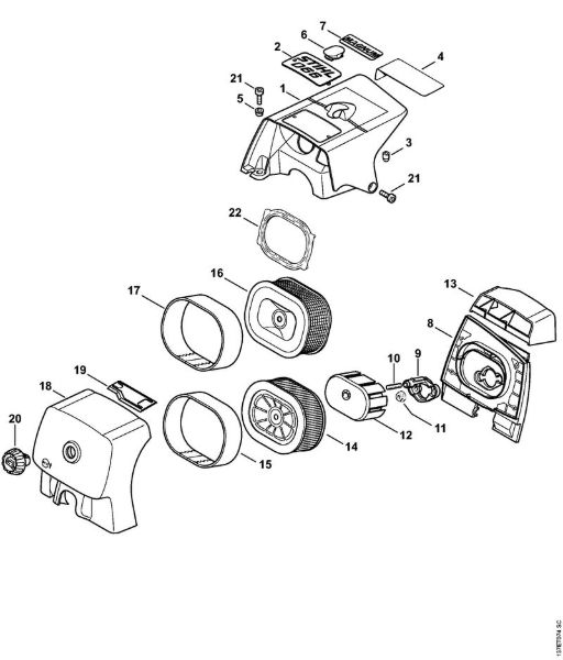 Moto-serras a gasolina (MS) 066 W Cobertura, Filtro de ar da marca Stihl