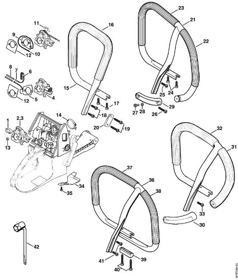 Moto-serras a gasolina (MS) 066 W Tubo do punho da marca Stihl