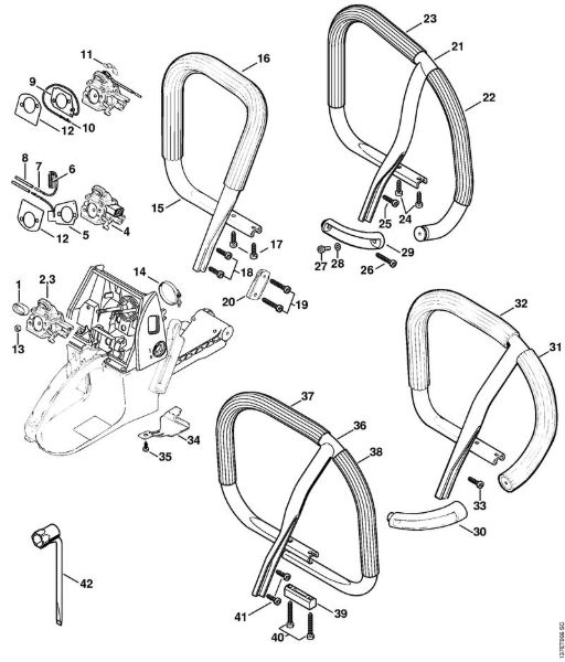 Moto-serras a gasolina (MS) 066 W Tubo do punho da marca Stihl