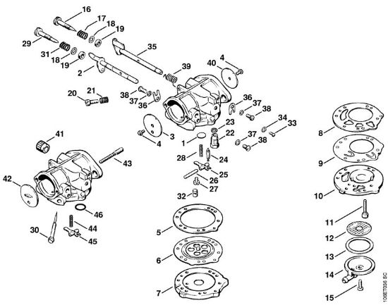 Moto-serras a gasolina (MS) 070 Carburador HL-324 da marca Stihl