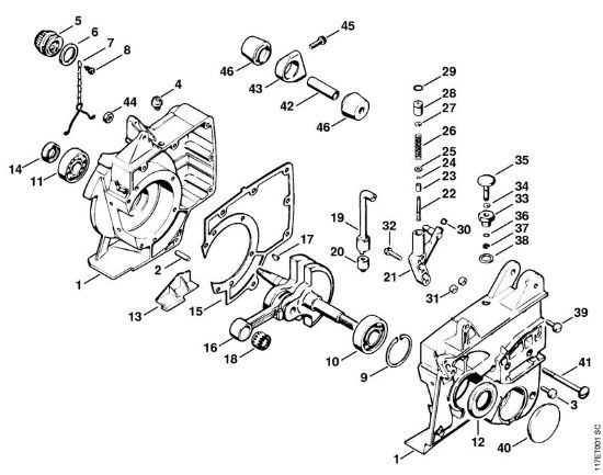 Moto-serras a gasolina (MS) 075 AVEQ Caixa da cambota, Cambota da marca Stihl