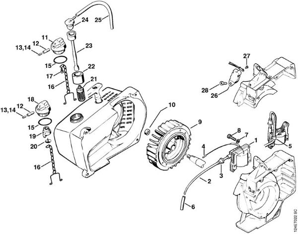 Moto-serras a gasolina (MS) 076 S Sistema de ignição da marca Stihl