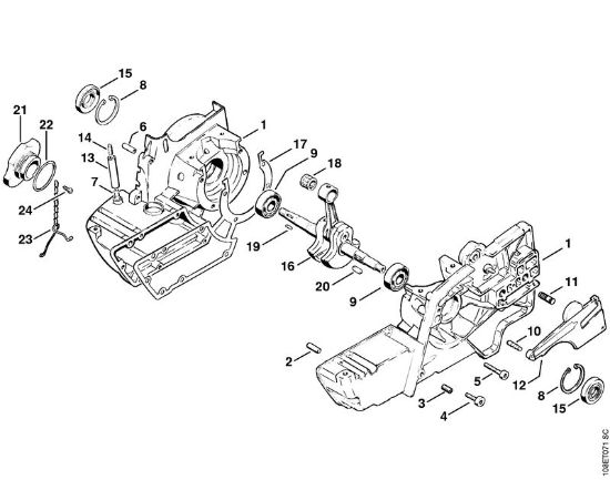 Moto-serras a gasolina (MS) 08 SE Caixa da cambota da marca Stihl