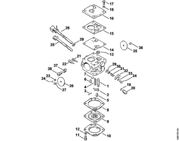 Moto-serras a gasolina (MS) 08 SE Carburador IVH8 Brosol   X 27 526 677 da marca Stihl
