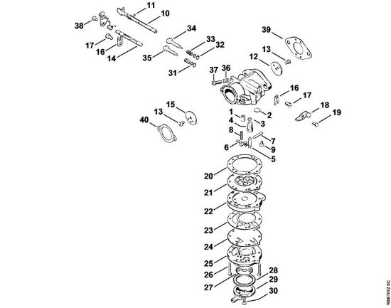 Moto-serras a gasolina (MS) 08 SE Carburador LA-S8 da marca Stihl