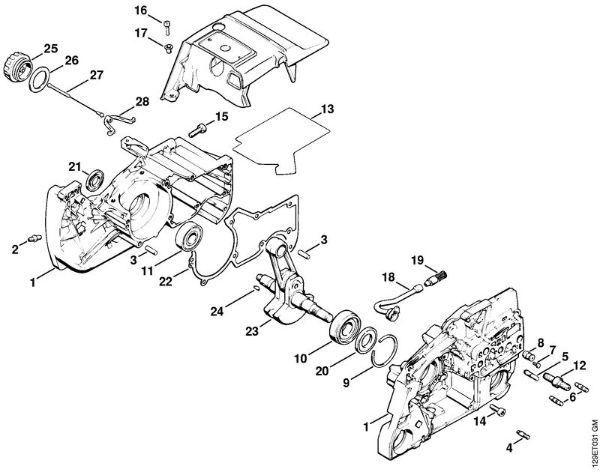 Moto-serras a gasolina (MS) 084 Caixa da cambota da marca Stihl
