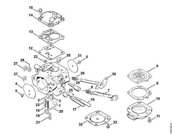 Moto-serras a gasolina (MS) 084 R Carburador HT-7 da marca Stihl