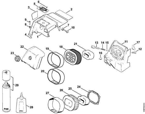 Moto-serras a gasolina (MS) 084 R Cobertura, Filtro de ar HD da marca Stihl