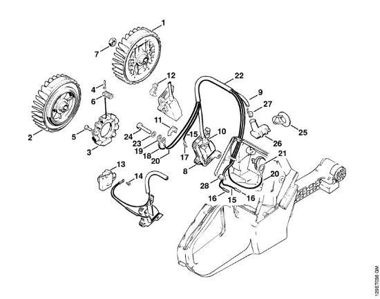 Moto-serras a gasolina (MS) 084 R Sistema de ignição da marca Stihl