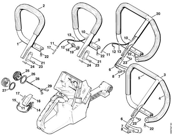 Moto-serras a gasolina (MS) 084 R Tubo do punho da marca Stihl