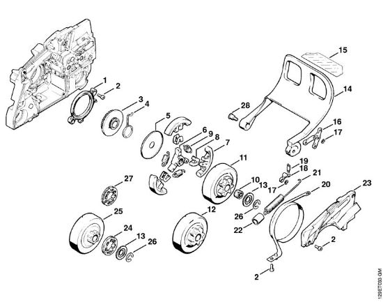 Moto-serras a gasolina (MS) 084 W Embreagem, Freio da corrente da marca Stihl