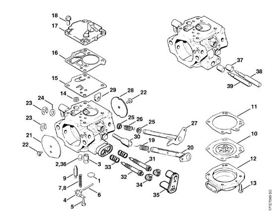 Moto-serras a gasolina (MS) 088 Carburador HT-12 da marca Stihl