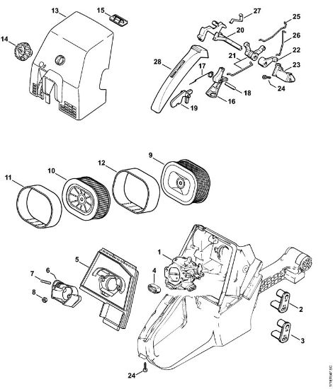 Moto-serras a gasolina (MS) 088 Filtro de ar da marca Stihl