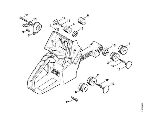 Moto-serras a gasolina (MS) 088 Sistema anti-vibratório da marca Stihl