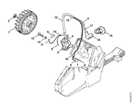 Moto-serras a gasolina (MS) 088 Sistema de ignição da marca Stihl
