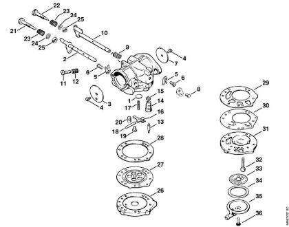 Moto-serras a gasolina (MS) 090 AV Carburador LB-S9 da marca Stihl