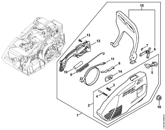 Moto-serras a gasolina (MS) MS 150 C-E Tampa do carreto da marca Stihl