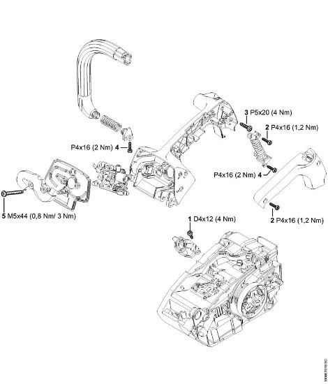 Moto-serras a gasolina (MS) MS 150 TC-E Binários de aperto da marca Stihl
