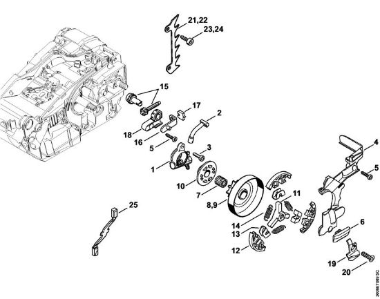 Moto-serras a gasolina (MS) MS 150 TC-E Bomba de óleo, Embreagem da marca Stihl