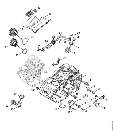 Moto-serras a gasolina (MS) MS 150 TC-E Cárter do motor da marca Stihl
