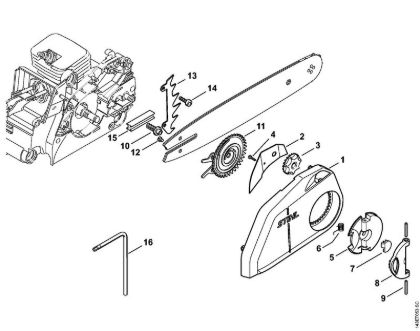Moto-serras a gasolina (MS) MS 170 Tensado rápido de la cadena da marca Stihl