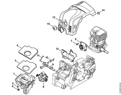 Moto-serras a gasolina (MS) MS 170 2-MIX Filtro de ar, Cobertura 2-MIX da marca Stihl