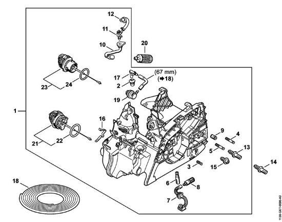 Moto-serras a gasolina (MS) MS 171 Cárter do motor da marca Stihl