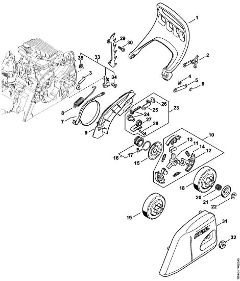 Moto-serras a gasolina (MS) MS 171 Protector, Freio de corrente da marca Stihl