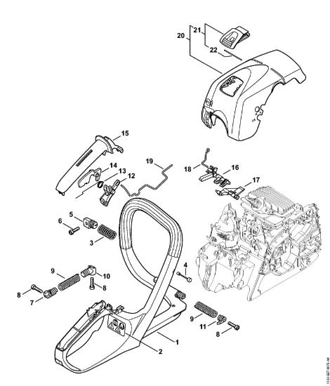 Moto-serras a gasolina (MS) MS 171 Quadro do punho, Cobertura da marca Stihl