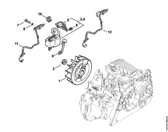 Moto-serras a gasolina (MS) MS 171 Sistema de ignição da marca Stihl