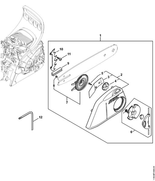 Moto-serras a gasolina (MS) MS 171 Tensado rápido de la cadena da marca Stihl