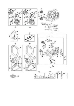 Imagem de Cárter do motor, Filtro de ar, Sistema anti-vibratório, Tubo do punho MS 172 C-BE