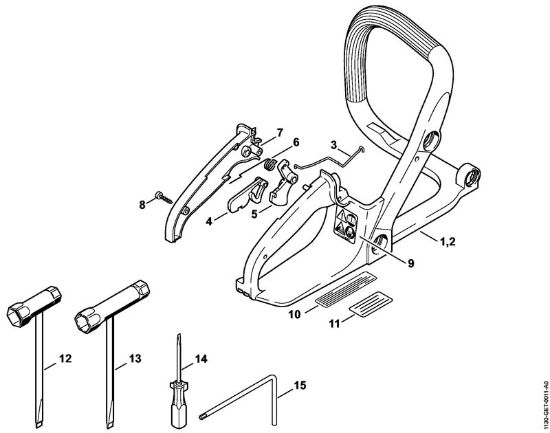 Moto-serras a gasolina (MS) MS 180 C-B Quadro do punho, Ferramentas da marca Stihl