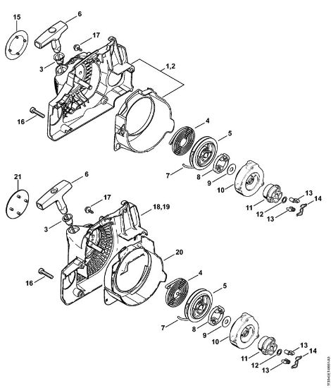 Moto-serras a gasolina (MS) MS 180 C-BE 2-MIX Dispositivo de arranque ErgoStart da marca Stihl