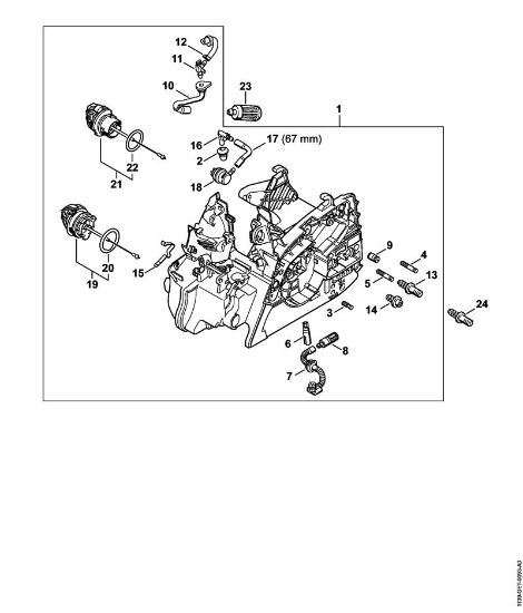 Moto-serras a gasolina (MS) MS 181 C-BE Cárter do motor da marca Stihl