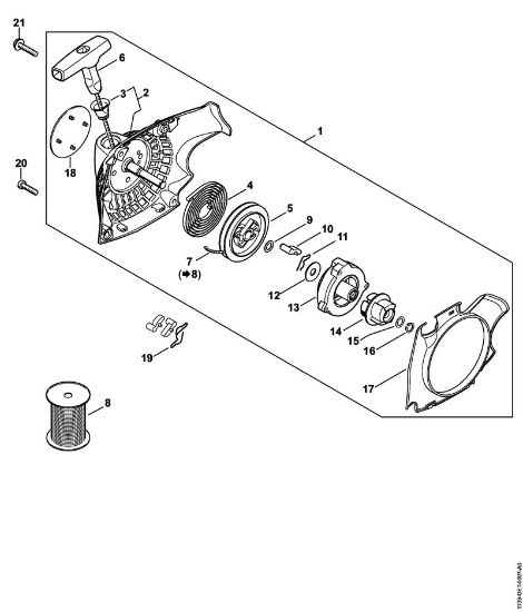 Moto-serras a gasolina (MS) MS 181 C-BE Dispositivo de arranque ErgoStart MS 181 C da marca Stihl