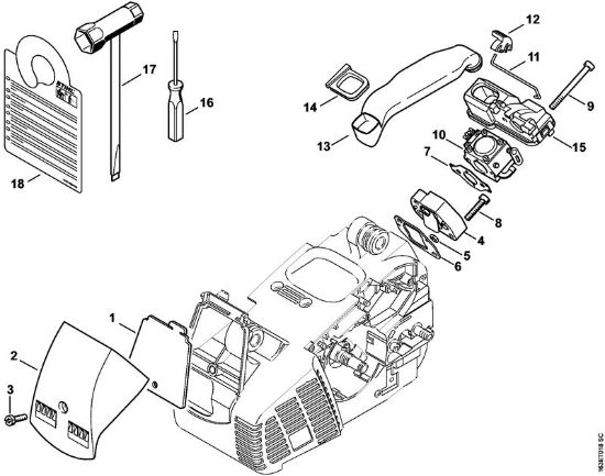 Moto-serras a gasolina (MS) MS 190 T Filtro de ar, Ferramentas da marca Stihl