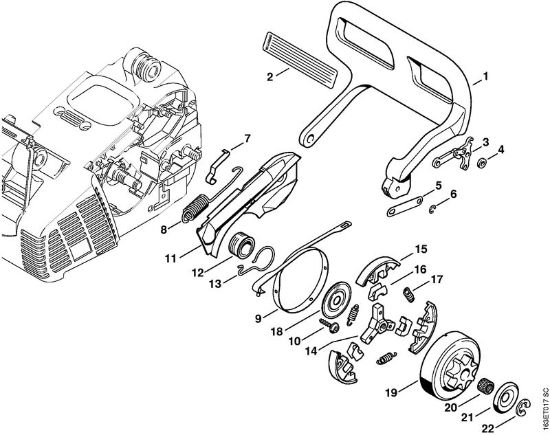 Moto-serras a gasolina (MS) MS 190 T Protector, Freio de corrente da marca Stihl