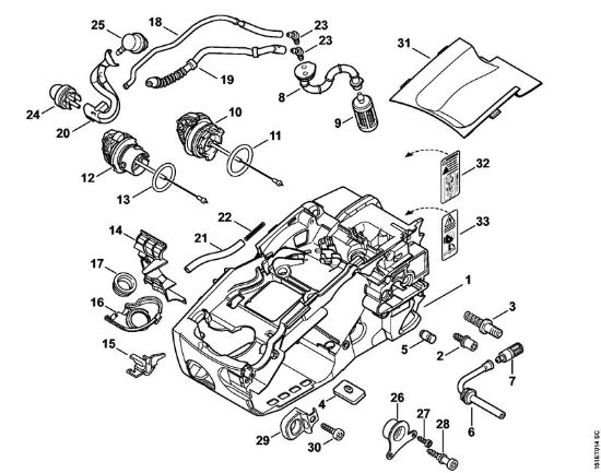 Moto-serras a gasolina (MS) MS 192 C-E Cárter do motor da marca Stihl