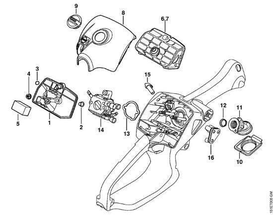Moto-serras a gasolina (MS) MS 192 C-E Filtro de ar da marca Stihl