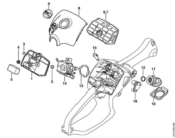Moto-serras a gasolina (MS) MS 192 C-E Filtro de ar da marca Stihl